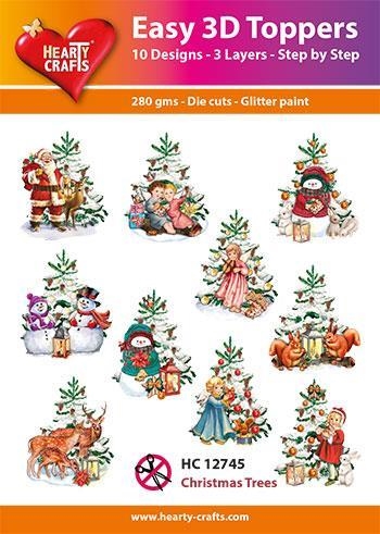 Easy 3D Toppers Christmas Trees 10 udstandsede motiver med glimmer